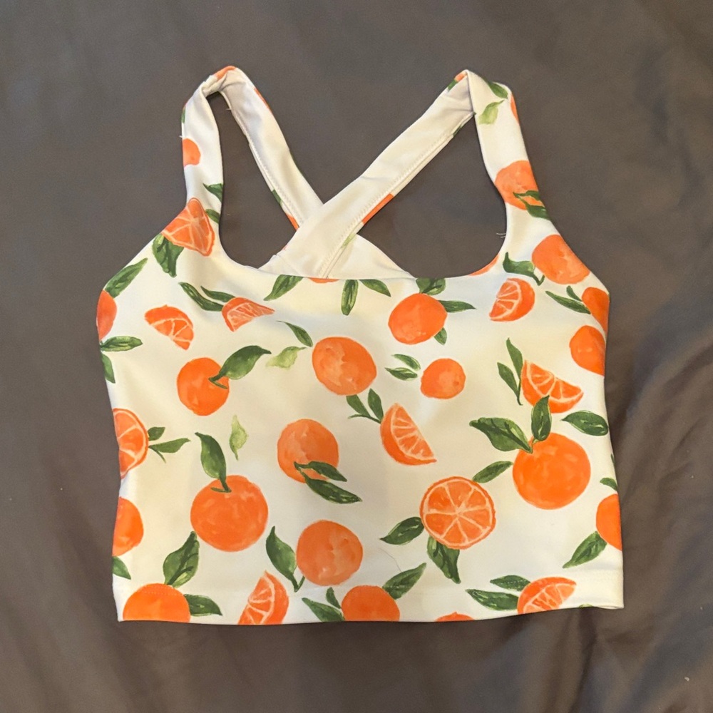 Abercrombie & Fitch YPB Orange Print Athletic Crop Top